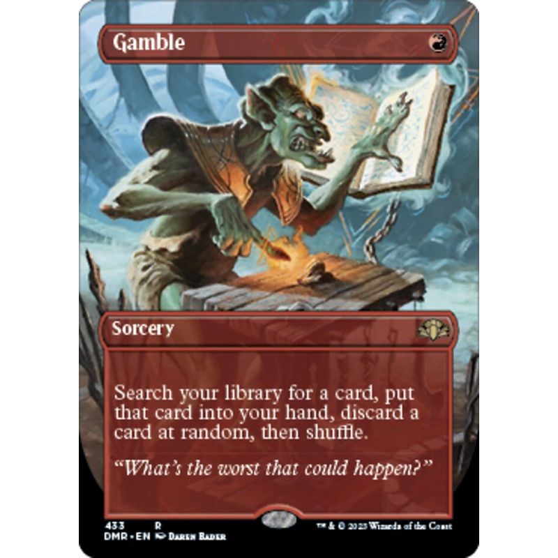 Gamble (Borderless Alternate Art) [Dominaria Remastered]