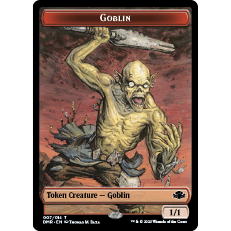 Goblin // Construct Double-Sided Token [Dominaria Remastered Tokens]