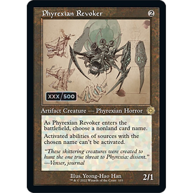 Phyrexian Revoker (Retro Schematic) (Serialized) [The Brothers' War Retro Artifacts]