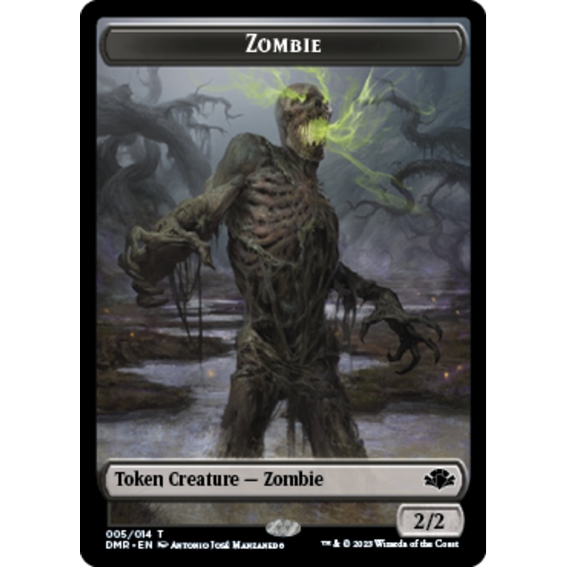 Zombie // Construct Double-Sided Token [Dominaria Remastered Tokens]