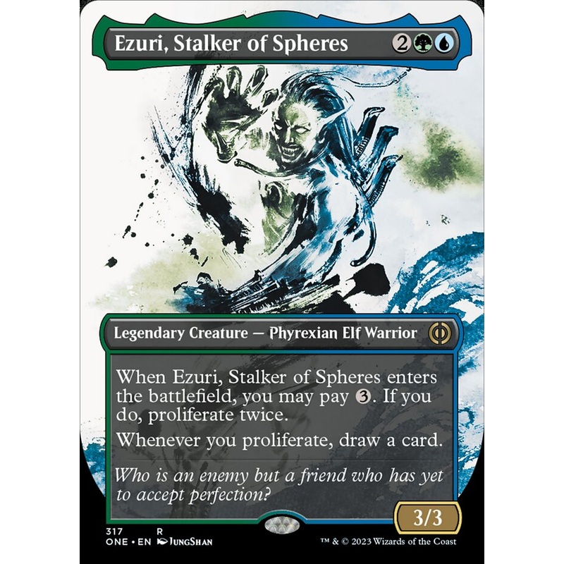 Ezuri, Stalker of Spheres (Borderless Ichor) [Phyrexia: All Will Be One]