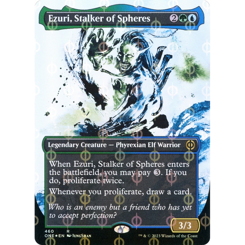 Ezuri, Stalker of Spheres (Borderless Ichor Step-and-Compleat Foil) [Phyrexia: All Will Be One]