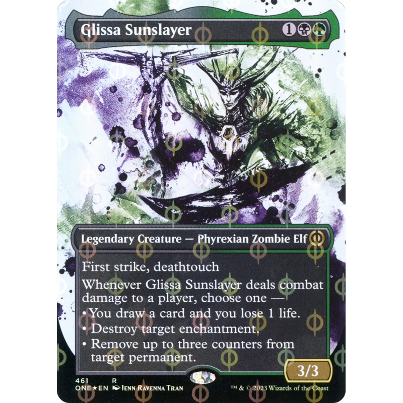 Glissa Sunslayer (Borderless Ichor Step-and-Compleat Foil) [Phyrexia: All Will Be One]