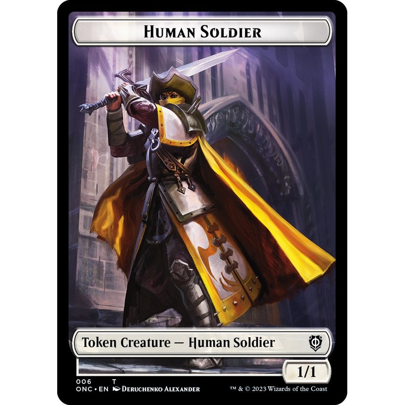 Human Soldier // Elephant Double-Sided Token [Phyrexia: All Will Be One Commander Tokens]