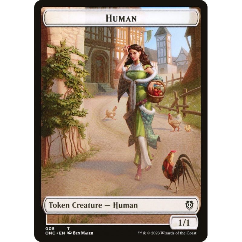Human // Spirit Double-Sided Token [Phyrexia: All Will Be One Commander Tokens]