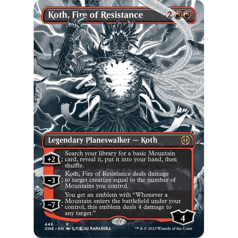 Koth, Fire of Resistance (Borderless Manga Step-and-Compleat Foil) [Phyrexia: All Will Be One]