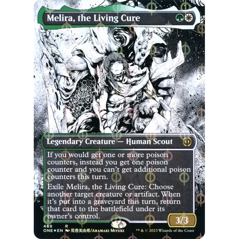 Melira, the Living Cure (Borderless Manga Step-and-Compleat Foil) [Phyrexia: All Will Be One]