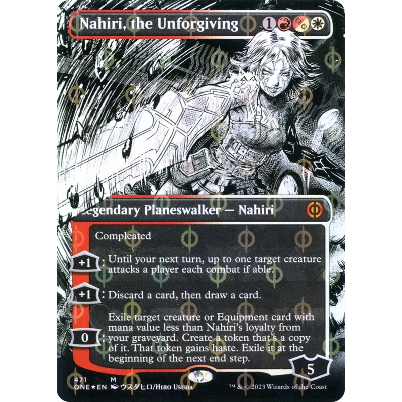 Nahiri, the Unforgiving (Borderless Manga Step-and-Compleat Foil) [Phyrexia: All Will Be One]