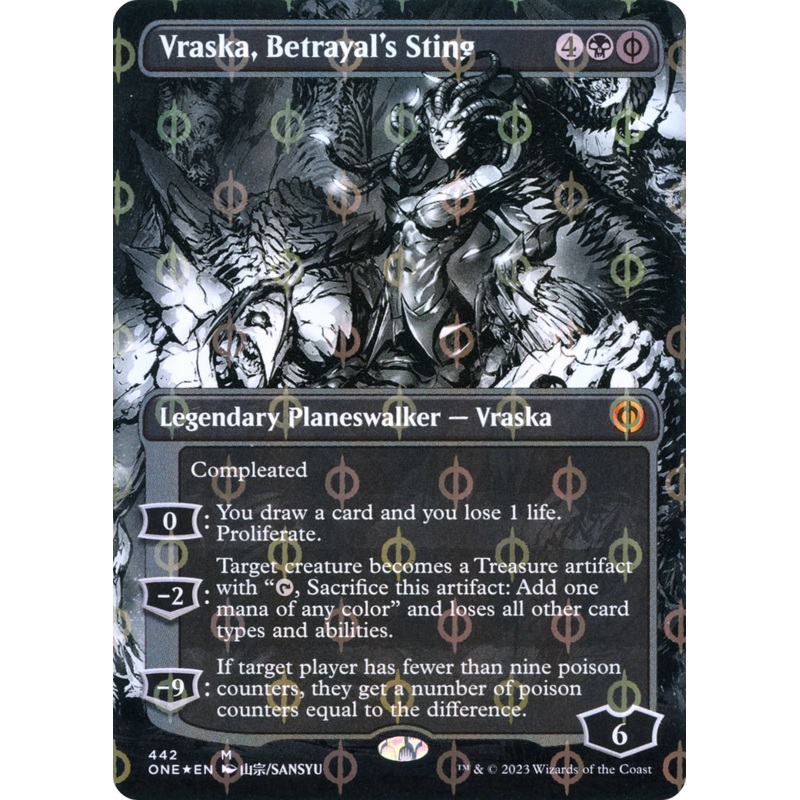 Vraska, Betrayal's Sting (Borderless Manga Step-and-Compleat Foil) [Phyrexia: All Will Be One]