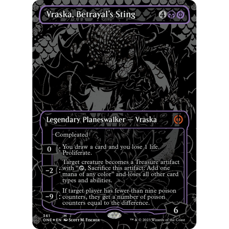 Vraska, Betrayal's Sting (Oil Slick Raised Foil) [Phyrexia: All Will Be One]