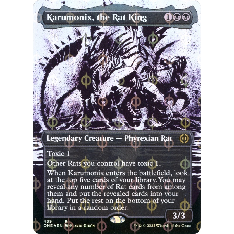 Karumonix, the Rat King (Borderless Ichor Step-and-Compleat Foil) [Phyrexia: All Will Be One]