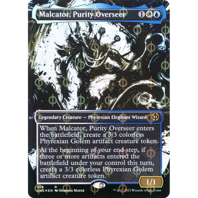 Malcator, Purity Overseer (Borderless Ichor Step-and-Compleat Foil) [Phyrexia: All Will Be One]