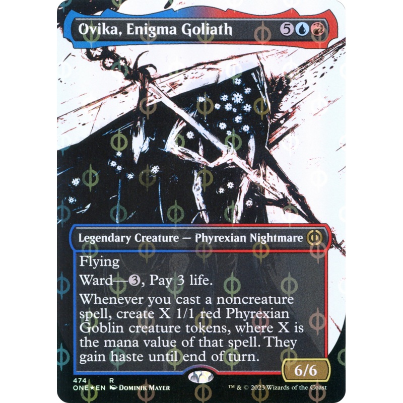 Ovika, Enigma Goliath (Borderless Ichor Step-and-Compleat Foil) [Phyrexia: All Will Be One]