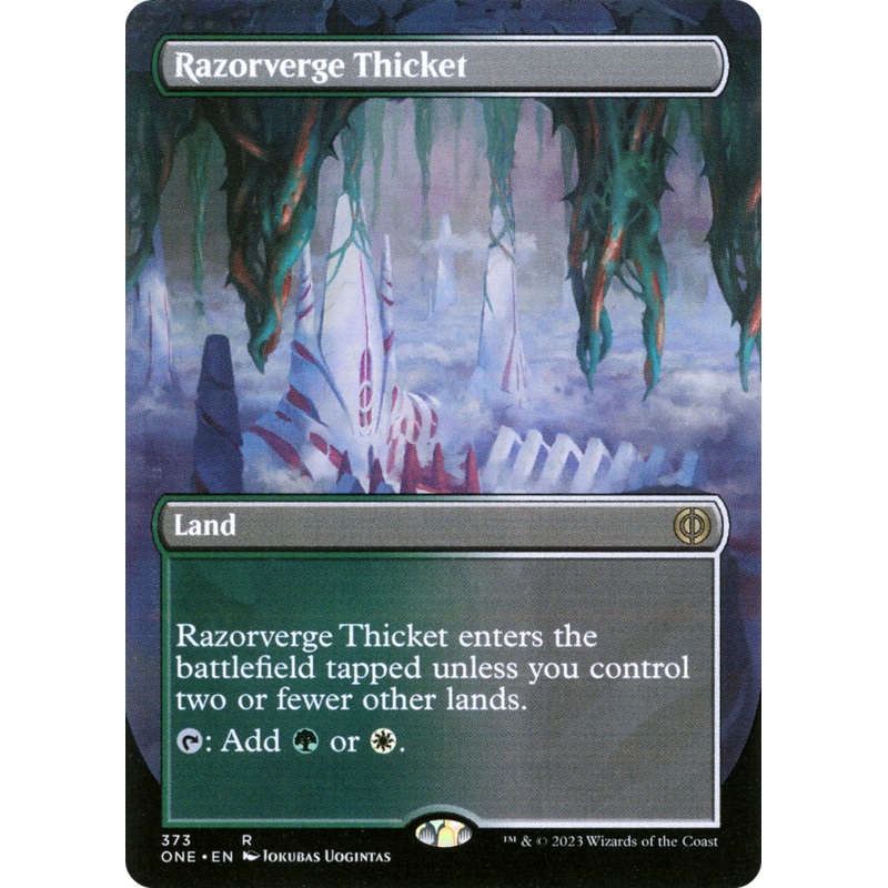 Razorverge Thicket (Borderless Alternate Art) [Phyrexia: All Will Be One]