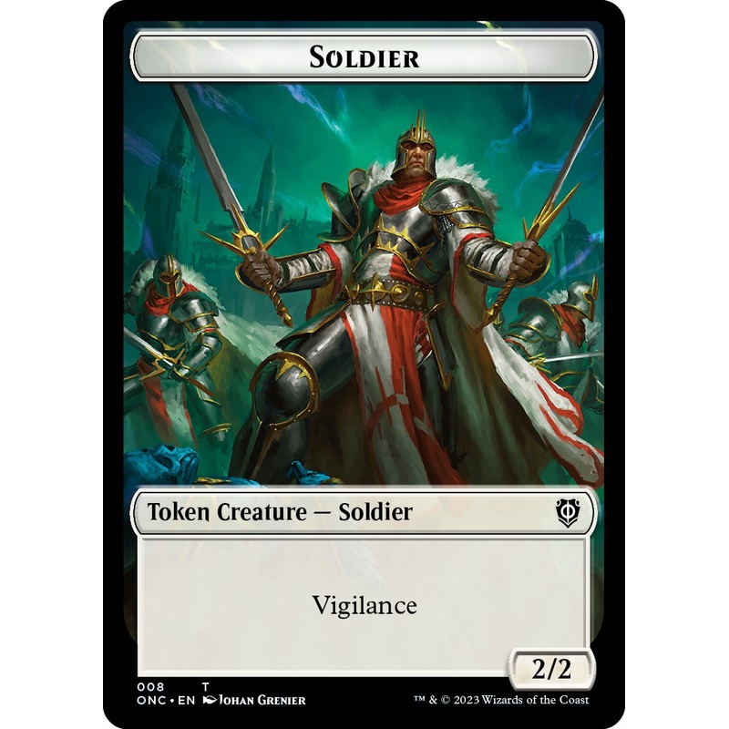 Soldier (008) // Angel Double-Sided Token [Phyrexia: All Will Be One Commander Tokens]