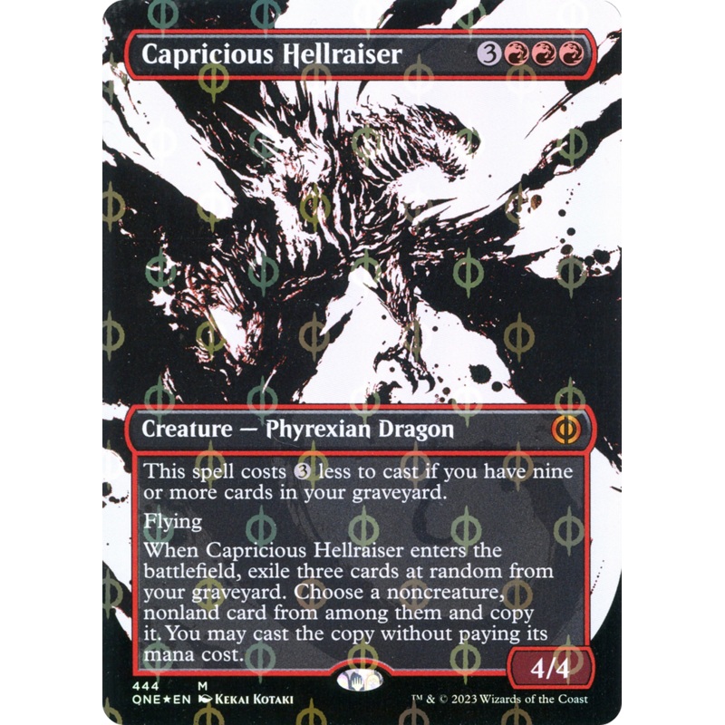 Capricious Hellraiser (Borderless Ichor Step-and-Compleat Foil) [Phyrexia: All Will Be One]