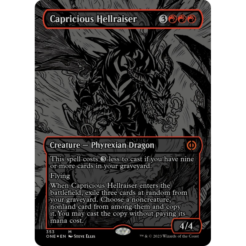 Capricious Hellraiser (Oil Slick Raised Foil) [Phyrexia: All Will Be One]