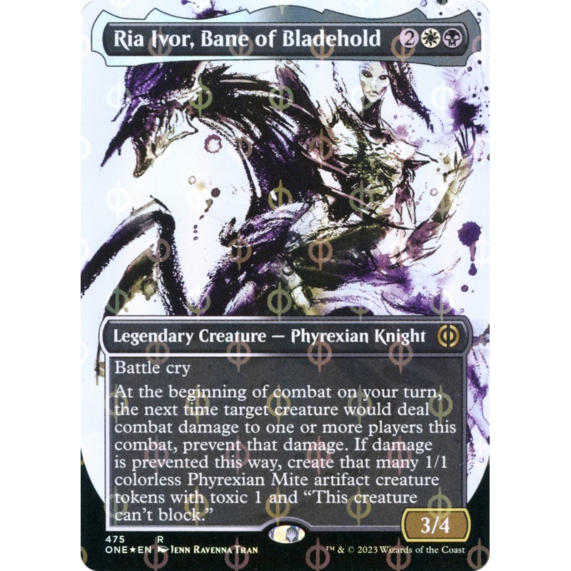 Ria Ivor, Bane of Bladehold (Borderless Ichor Step-and-Compleat Foil) [Phyrexia: All Will Be One]