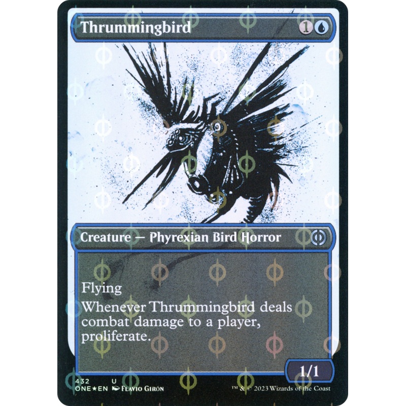 Thrummingbird (Showcase Ichor Step-and-Compleat Foil) [Phyrexia: All Will Be One]