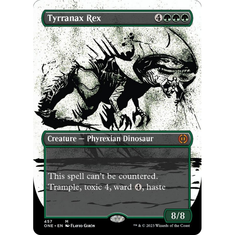 Tyrranax Rex (Borderless Ichor Step-and-Compleat Foil) [Phyrexia: All Will Be One]