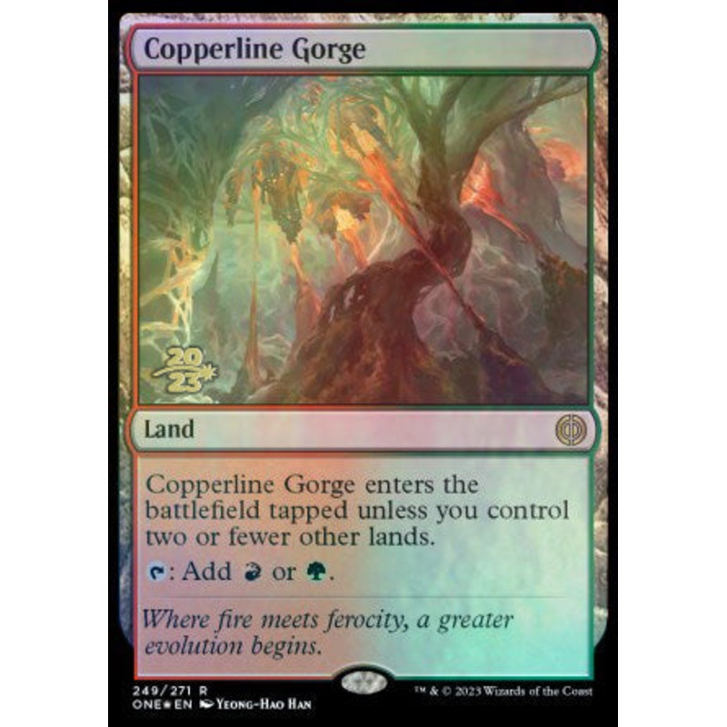 Copperline Gorge [Phyrexia: All Will Be One Prerelease Promos]