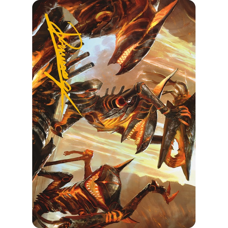 Gleeful Demolition Art Card (Gold-Stamped Signature) [Phyrexia: All Will Be One Art Series]