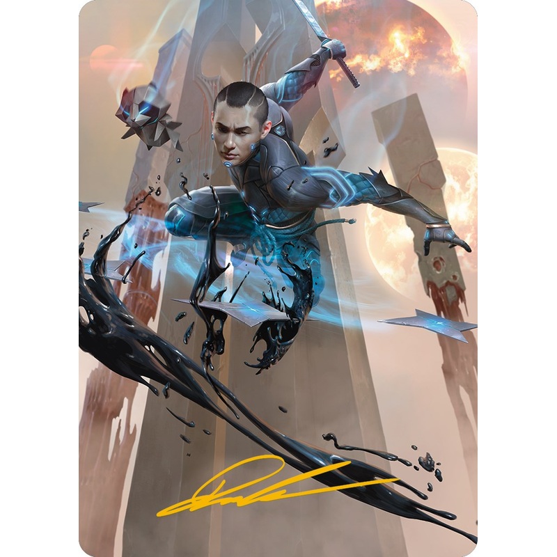 Kaito, Dancing Shadow Art Card (Gold-Stamped Signature) [Phyrexia: All Will Be One Art Series]