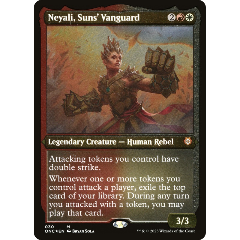 Neyali, Suns' Vanguard (Foil Etched) (Display Commander) [Phyrexia: All Will Be One Commander]