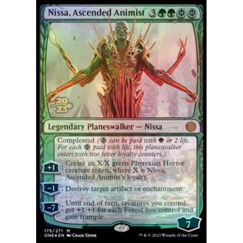 Nissa, Ascended Animist [Phyrexia: All Will Be One Prerelease Promos]