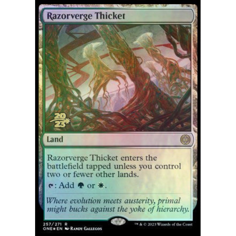Razorverge Thicket [Phyrexia: All Will Be One Prerelease Promos]