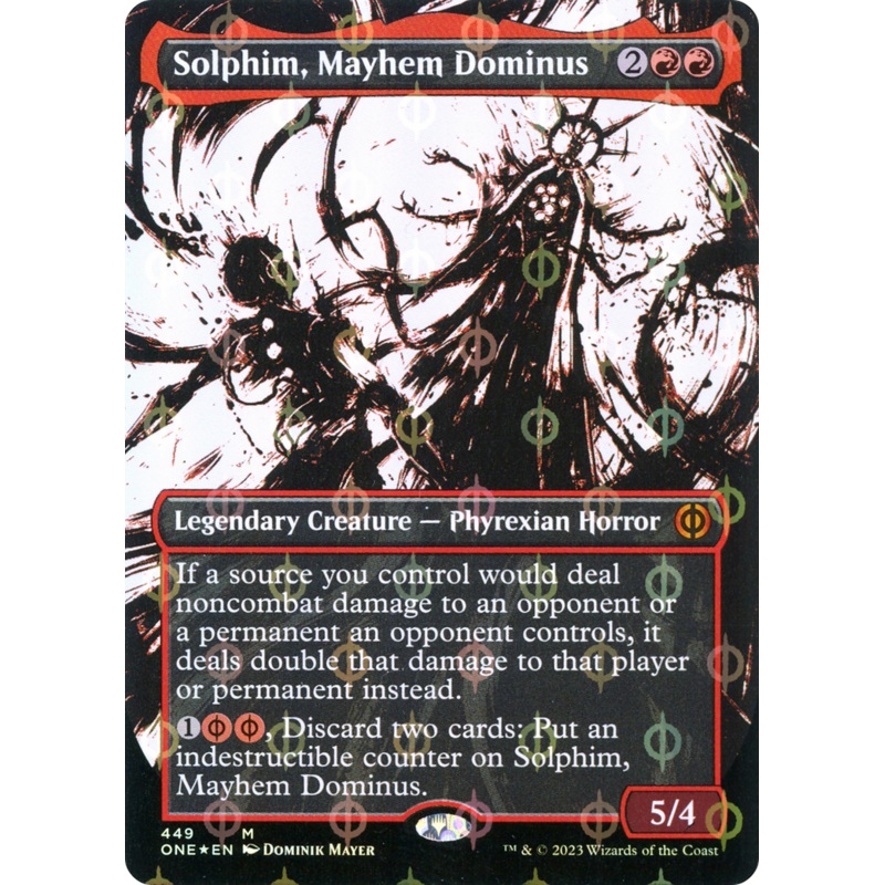 Solphim, Mayhem Dominus (Borderless Ichor Step-and-Compleat Foil) [Phyrexia: All Will Be One]