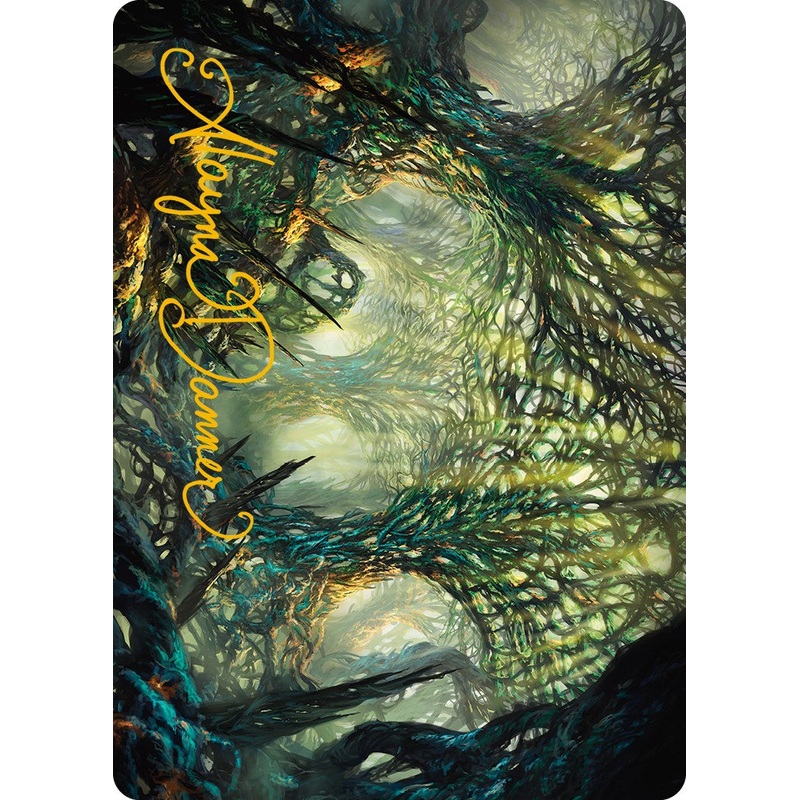 The Hunter Maze Art Card (Gold-Stamped Signature) [Phyrexia: All Will Be One Art Series]