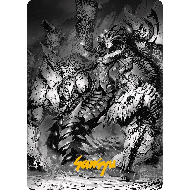 Vraska, Betrayal's Sting Art Card (Gold-Stamped Signature) [Phyrexia: All Will Be One Art Series]