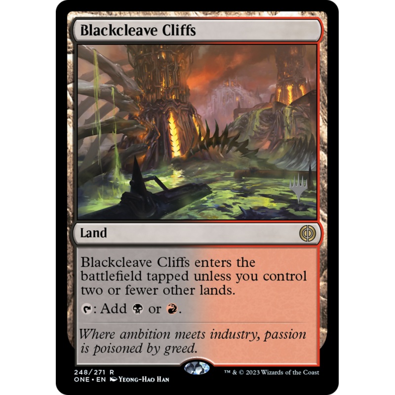 Blackcleave Cliffs (Promo Pack) [Phyrexia: All Will Be One Promos]