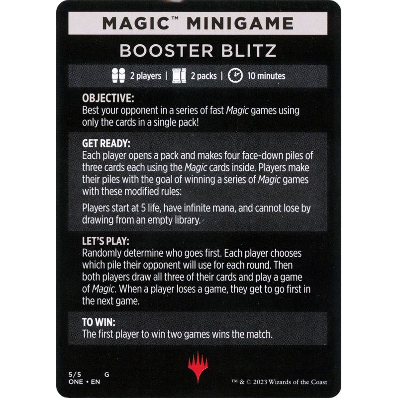 Booster Blitz (Magic Minigame) [Phyrexia: All Will Be One Minigame]