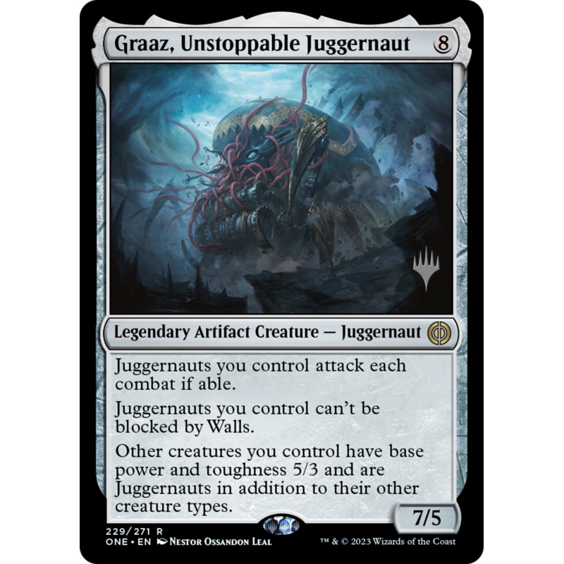 Graaz, Unstoppable Juggernaut (Promo Pack) [Phyrexia: All Will Be One Promos]
