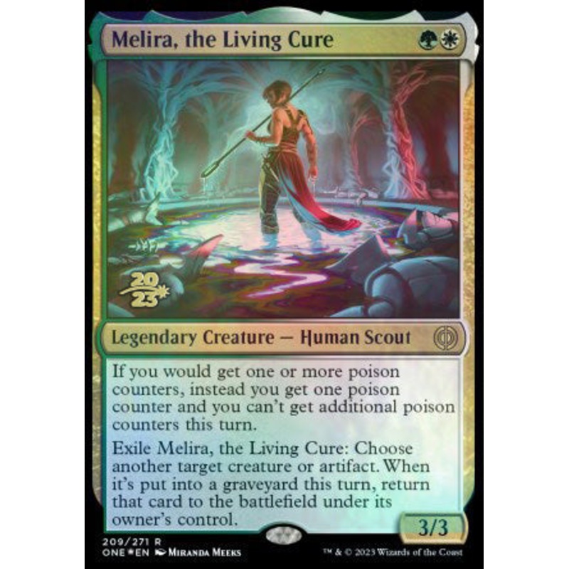 Melira, the Living Cure [Phyrexia: All Will Be One Prerelease Promos]
