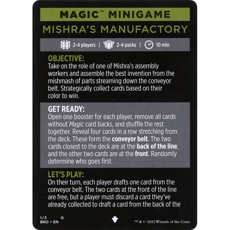 Mishra's Manufactory (Magic Minigame) [The Brothers' War Minigame]