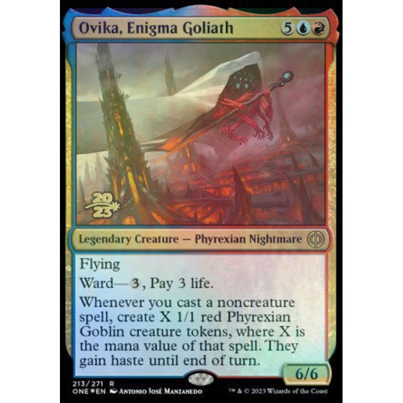 Ovika, Enigma Goliath [Phyrexia: All Will Be One Prerelease Promos]