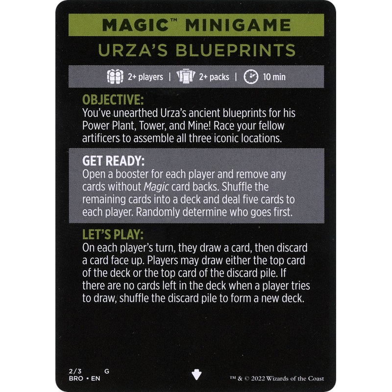 Urza's Blueprints (Magic Minigame) [The Brothers' War Minigame]