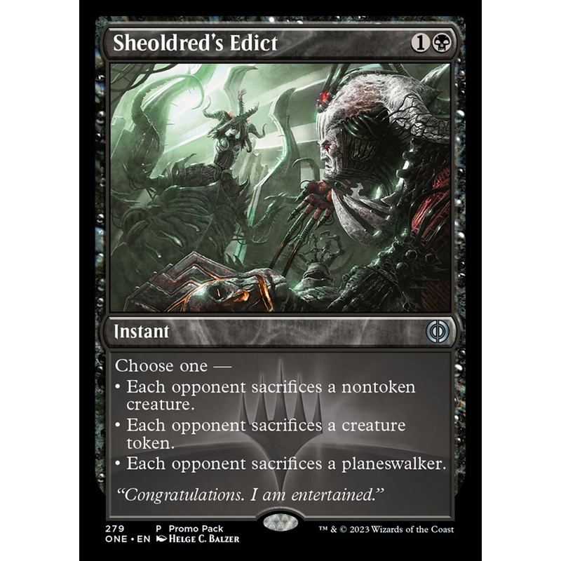 Sheoldred's Edict (Promo Pack) [Phyrexia: All Will Be One Promos]