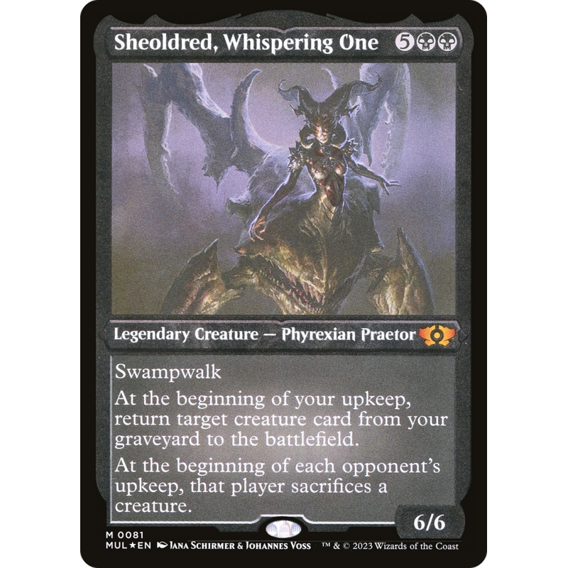 Sheoldred, Whispering One (Foil Etched) [Multiverse Legends]
