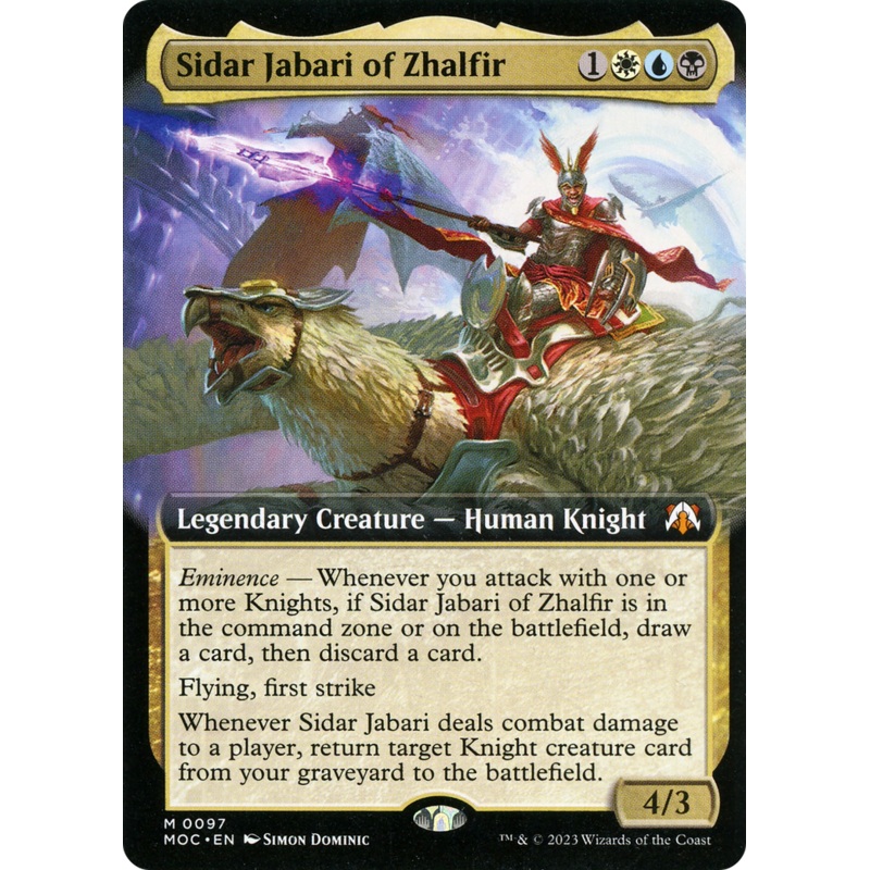 Sidar Jabari of Zhalfir (Extended Art) [March of the Machine Commander]