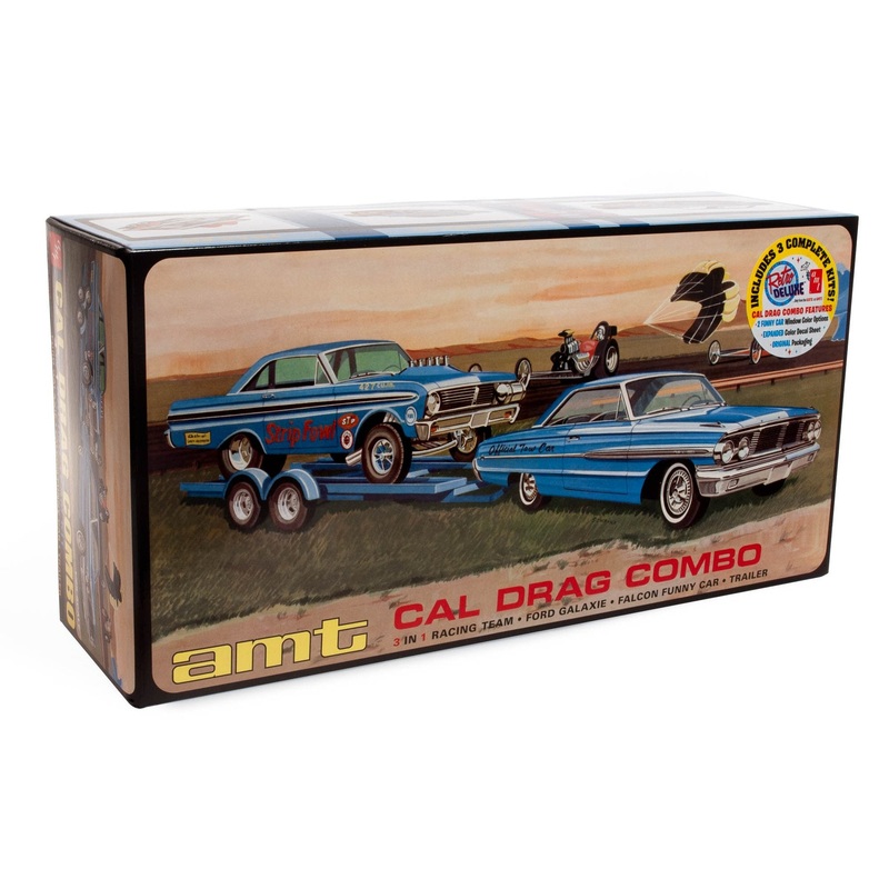 AMT 1223 1/25 Cal Drag Combo 1964 Galaxie AWB Falcon & Trailer