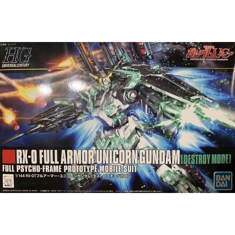 BANDAI 5058005 #178 Full Armor Unicorn Gundam (Destroy Mode) "Gundam UC", Bandai HGUC 1/144