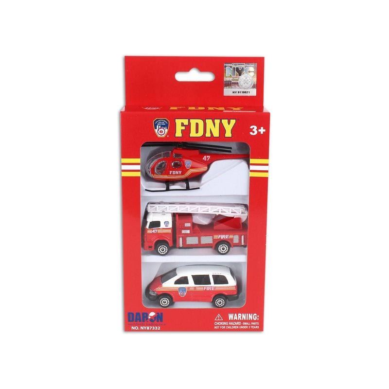 DARON NY87332 FDNY 3 PIECE VEHICLE SET