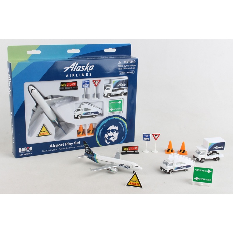 DARON RT3991-1 ALASKA AIRLINES AIRPORT PLAY SET NEW LIVERY