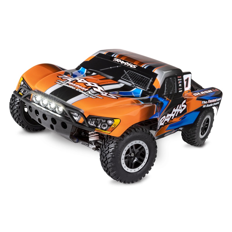 TRAXXAS 68054-61 Slash 4X4 1/10 scale waterproof short course truck. RTR, with TQ 2.4GHz radio system, XL-5 Electronic Speed Control, 8.4V NiMH 3000 mAh battery, 4-amp DC Charger, LED lighting, and painted body.