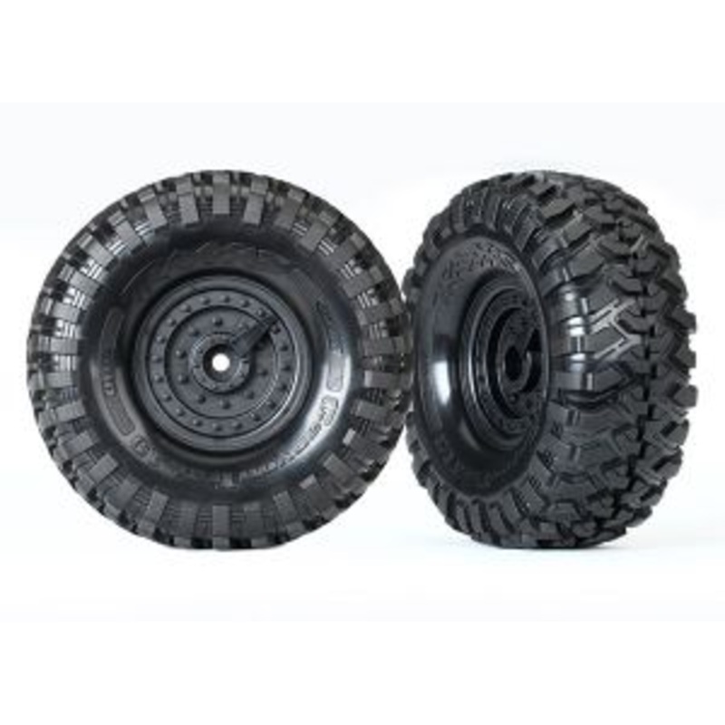 TRAXXAS 8273 Tires and Wheels, Assembled, Glued, TR-X 4, (Tactical Wheels, Canyon Trail 1.9 Tires)