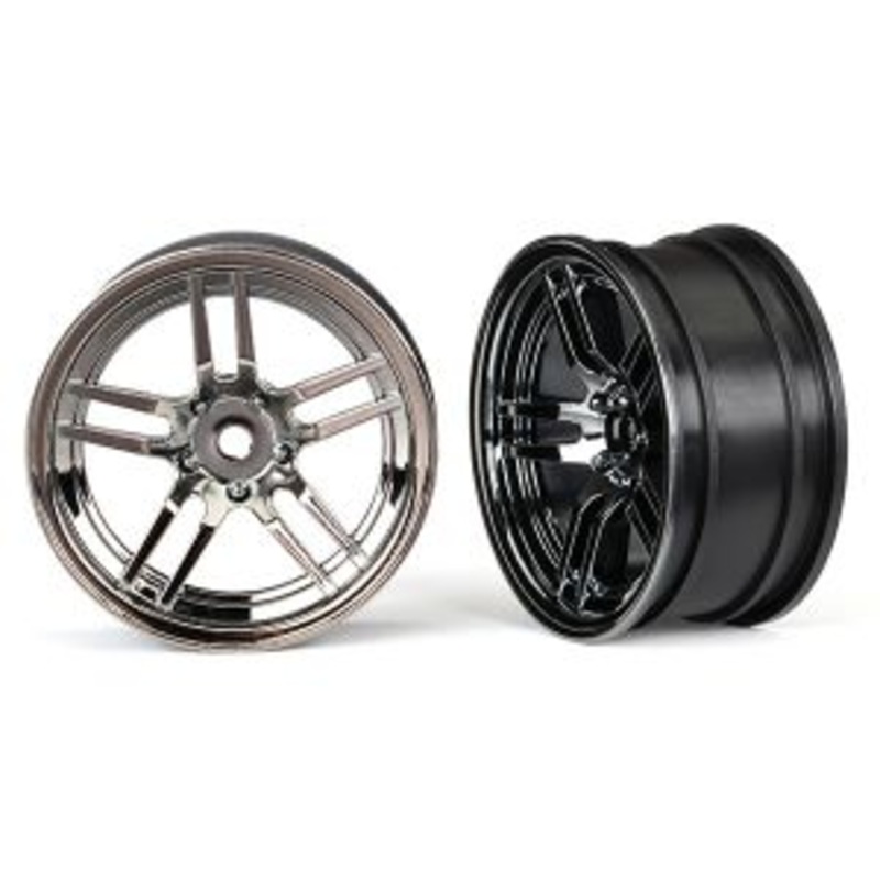 TRAXXAS 8371 Wheels 1.9 Split-Spoke Black Chrome Front (2)
